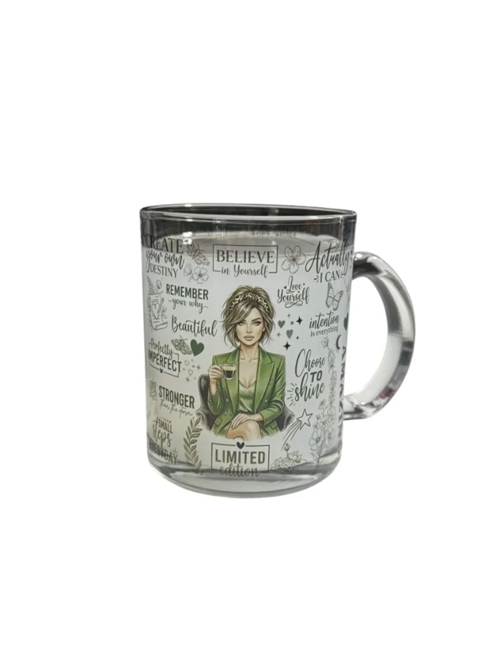 Inspirational Quotes Glass Coffee Mug for Women